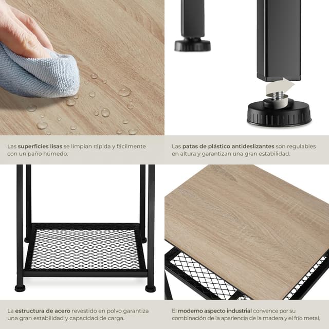 Thumbnail 4 de TecTake Mesa auxiliar industrial 45,5x36x75,5 cm