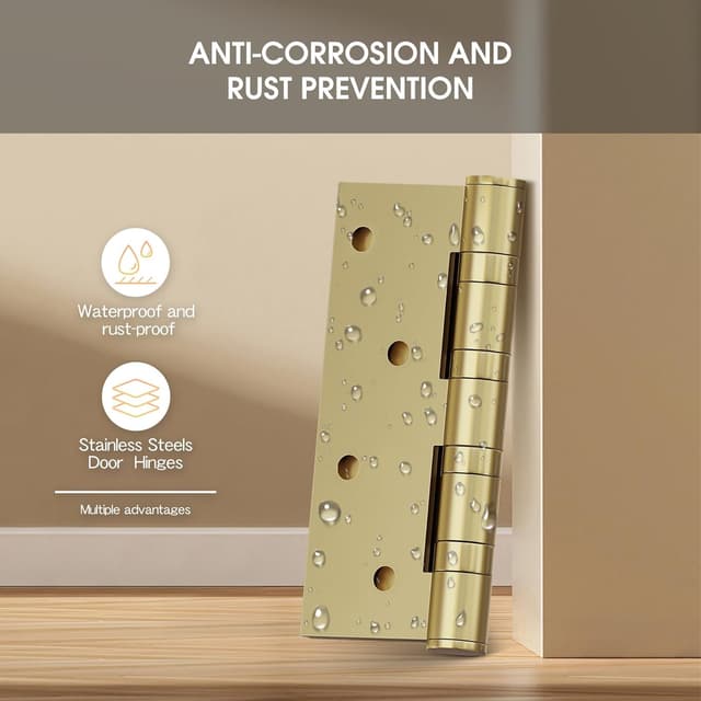 Detalle 2 de AOLISHENG 4 inch (100mm) x 75mm stainless steel heavy duty door hinges – 1 pair