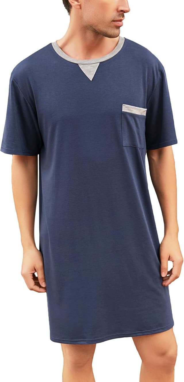 Thumbnail 6 de Enjoyoself Uomo maglie pigiama in cotone (camicia lunga da notte) S–XXL