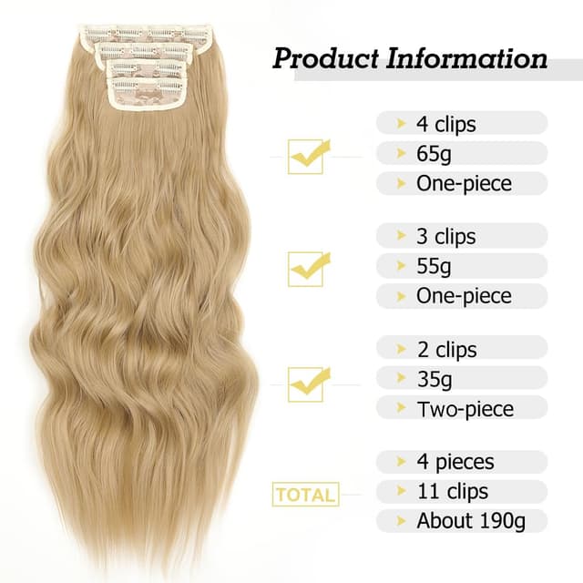 Detalle 2 de Clip-in Haarverlängerung 24 Zoll, 4-teilig