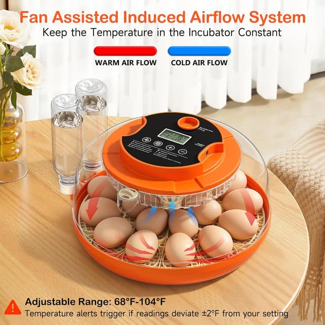 Detalle de Onsju 18-Egg Automatic Incubator for Hatching Eggs with Humidity Control
