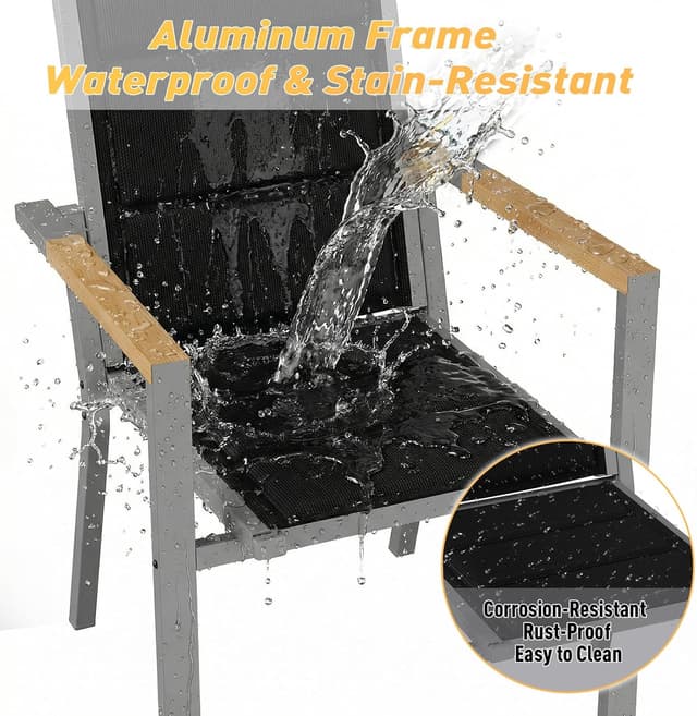 Thumbnail 3 de JUMMICO Sedia da Esterno Impilabile Portata 160kg