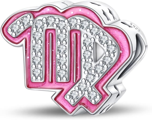 Detalle de 925 Sterling Silber Sternzeichen-Charm von Damen – Sternbilder-Anhänger für Armband & Halskette, kompatibel mit europäischen Charm-Systemen