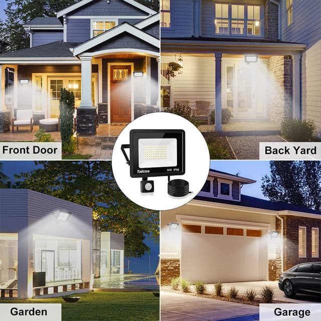 Thumbnail 6 de Tailcas faretto LED da esterno con sensore di movimento IP66, 72 LED 6500K e 4500 lm (50 Watt)