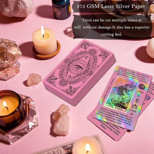 Thumbnail 2 de Smoostart Pink Holographic Tarot Cards 78