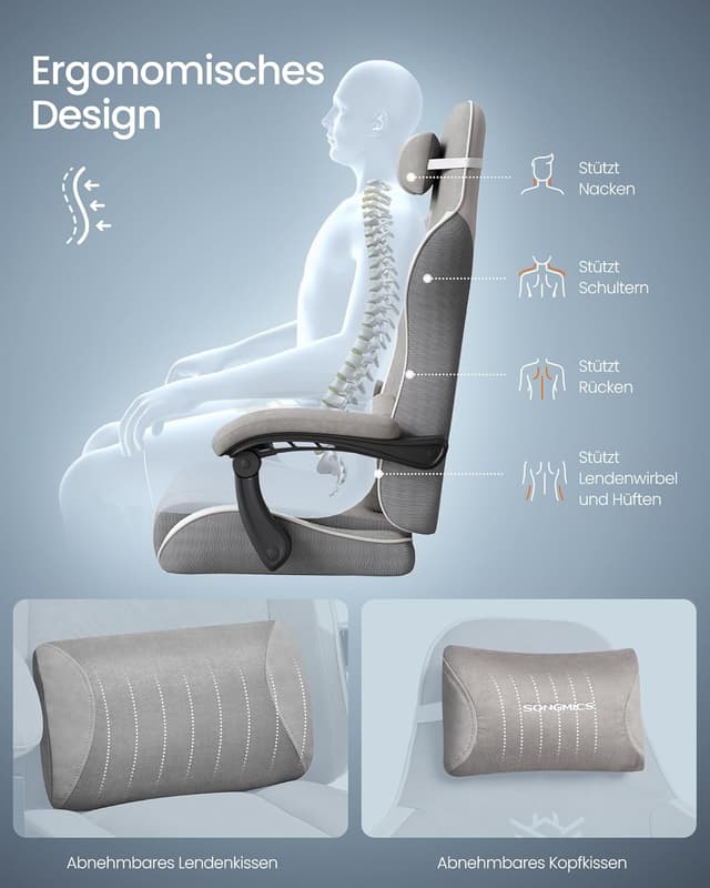 Thumbnail 5 de SONGMICS OBG079G01 Gaming-Stuhl 90–135°