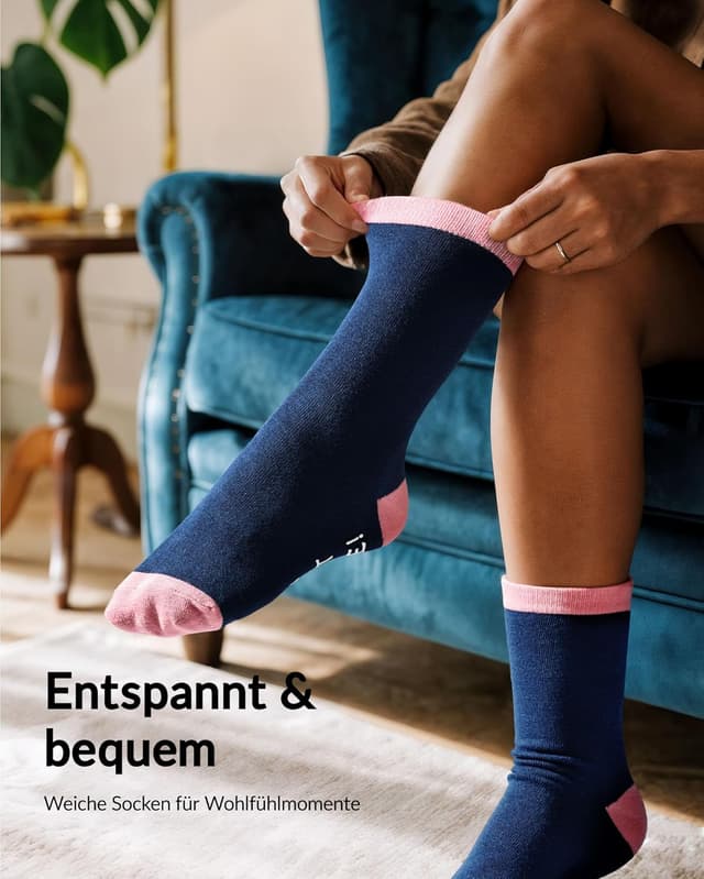 Detalle 2 de Jeasona Lustige Socken Damen (39–42) rutschfest aus Baumwolle – Geschenk für Mama