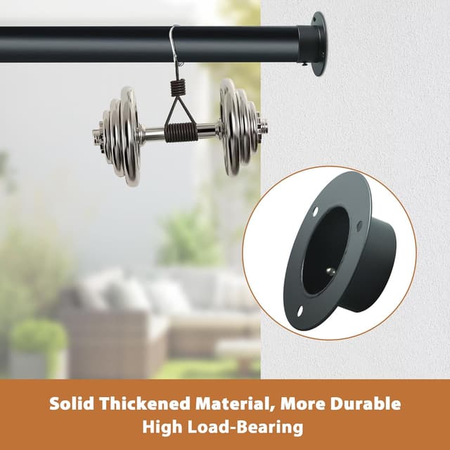 Detalle de Mooche 4 pcs stainless steel curtain pole holders rail brackets (wall mount) in black