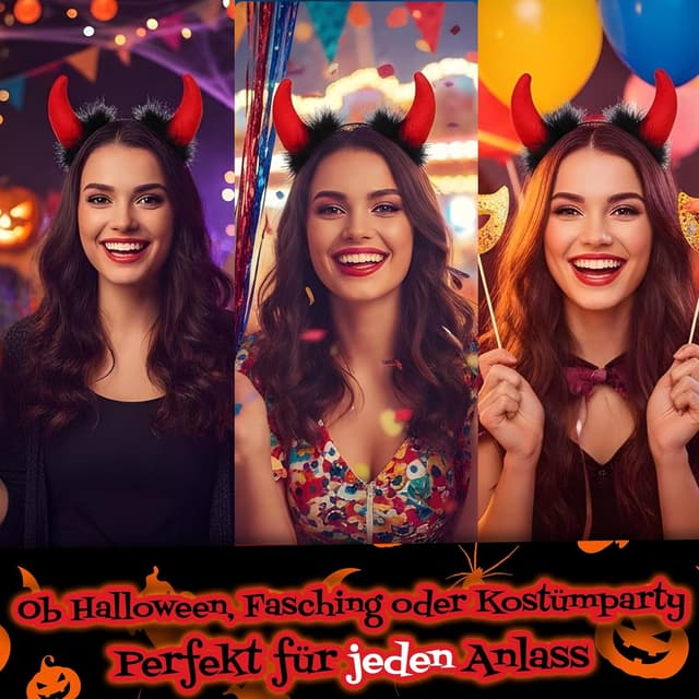 Thumbnail 4 de Hatstar Teufelshörner Haarreif Einheitsgröße 🎭