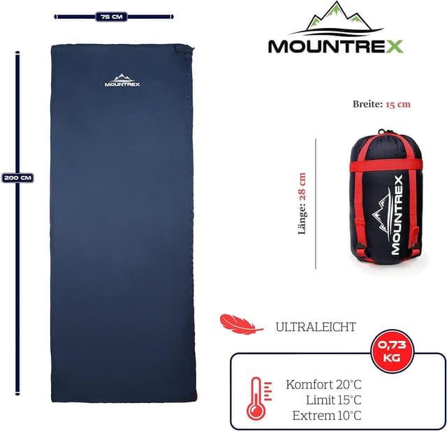 Thumbnail 1 de MOUNTREX Schlafsack Ultraleicht 200×75 cm