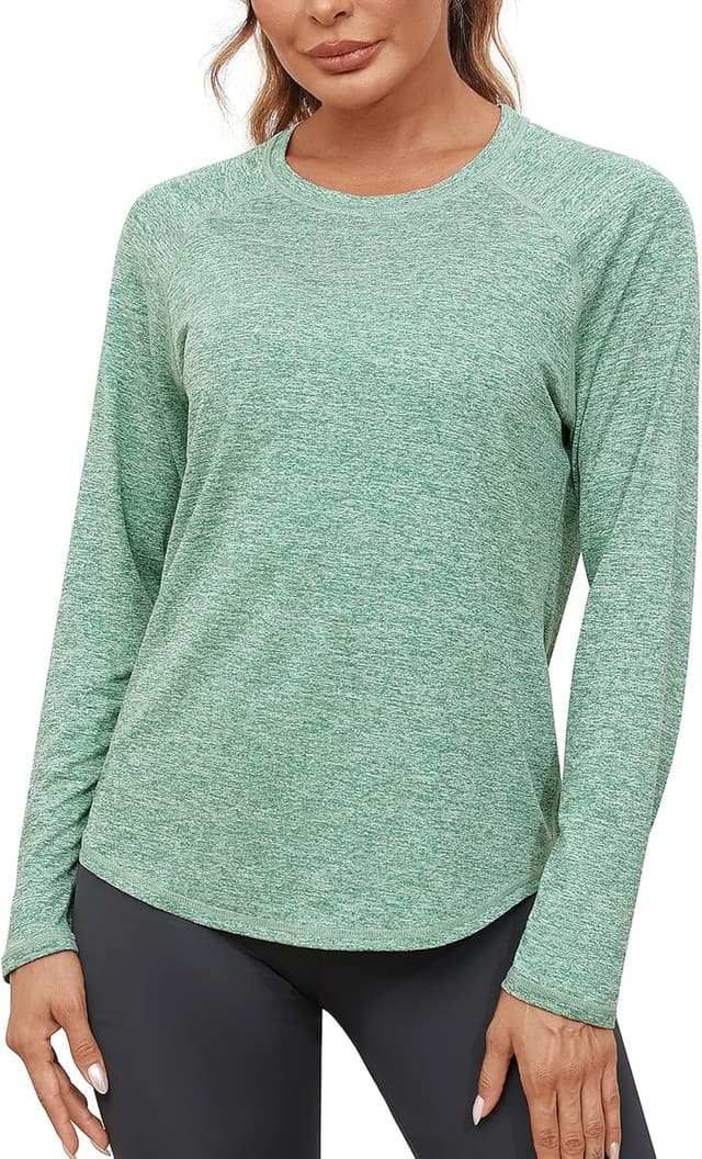 Detalle de Gyabnw Sport Langarmshirt Damen mit Funktionsstoff und Mesh am Rücken