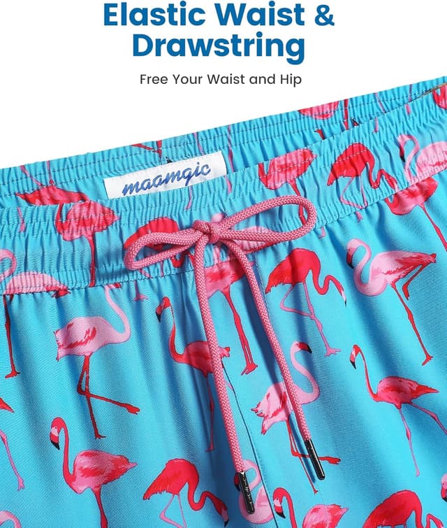 Detalle 2 de Maamgic Uomo Costume da Bagno Corto 2-in-1 con compressione e fodera interna, shorts da surf 7 pollici