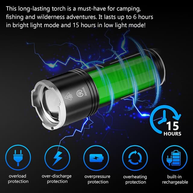 Thumbnail 6 de Jayxinli LED Torch 500000 Lumen for Camping