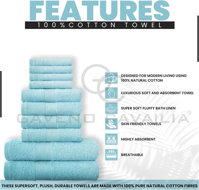 Thumbnail 1 de GC GAVENO CAVAILIA 10‑piece towel set 100% Egyptian cotton