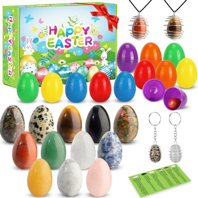 Detalle de Ludmila 12-Pack Gemstone Easter Eggs for Kids (Prefilled Crystal & Rock Eggs)