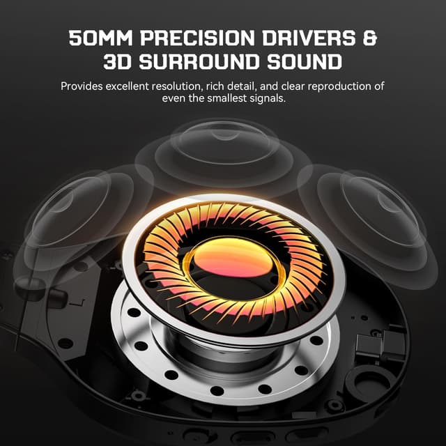 Detalle 2 de EKSA E5BT Wireless Gaming Headset 52Hrs