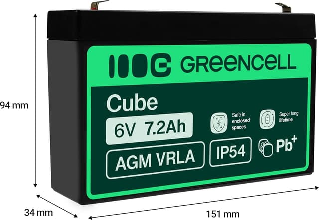 Detalle 2 de Green Cell AGM 6V Akku 7,2Ah für USV