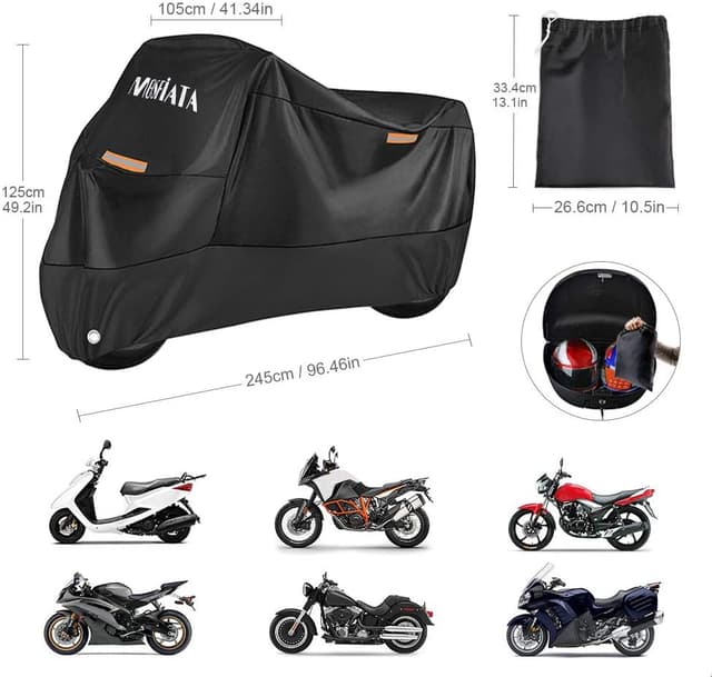 Detalle 2 de MOSFiATA Waterproof Motorcycle Cover (210D Oxford cloth) with lock holes
