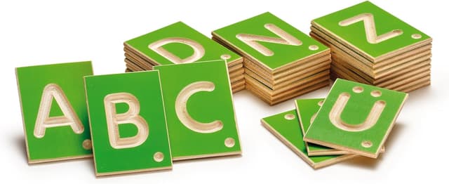 Detalle de Erzi FUNLAB Gioco educativo Lettere maiuscole in compensato di betulla