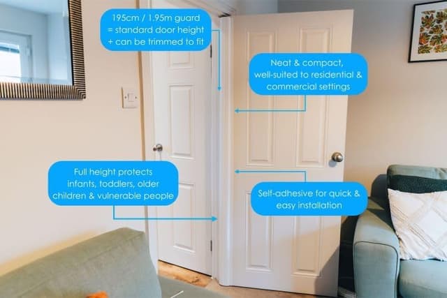 Thumbnail 4 de Finger Clear 10x Door Finger Guards — hinge safety shield 🏠