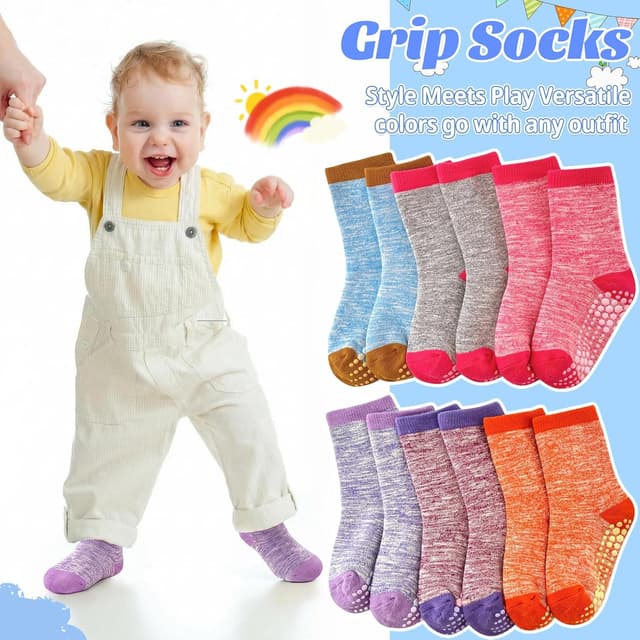 Thumbnail 1 de GRPSKCOS Toddler Thick Grip Socks 6 Pack