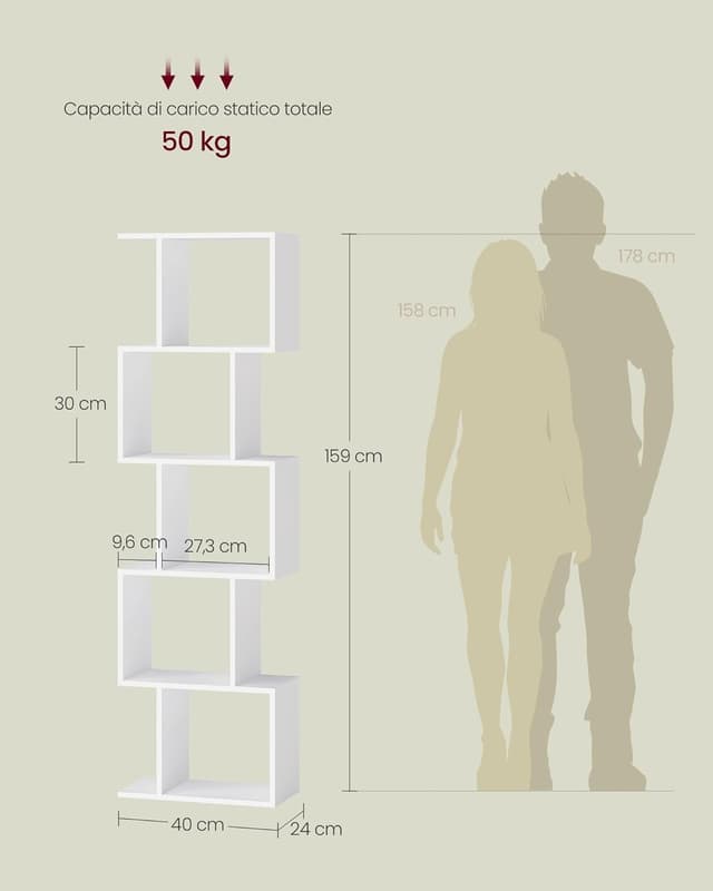 Detalle de VASAGLE scaffale 5 ripiani 159 cm