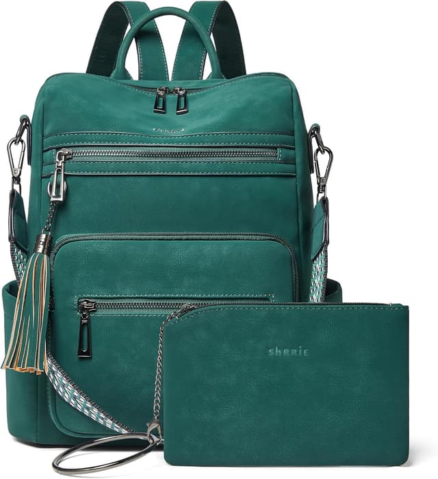 Detalle de Shrrie Backpack Purse for Women – Convertible faux leather travel backpack bag