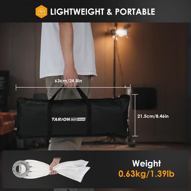 Detalle de TARION Softbox fotografico Bowens a sgancio rapido (studio e COB video blitz) 65 cm con borsa