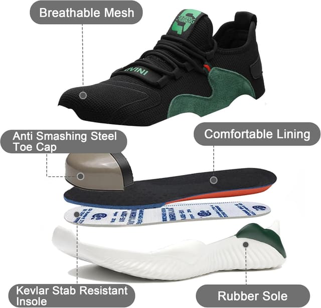 Detalle de TOLHE Scarpe antinfortunistiche S3 leggere con punta in acciaio (36–46 EU)