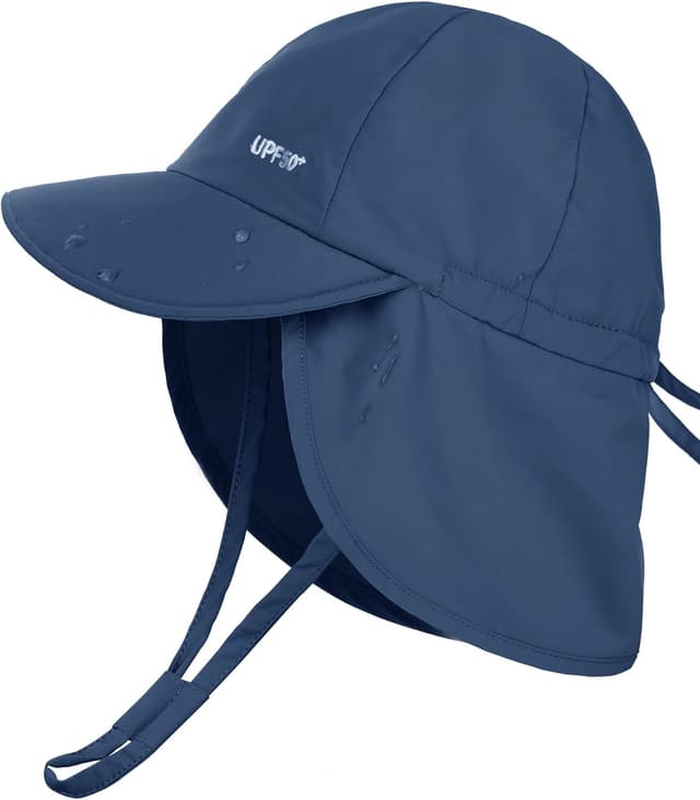 Detalle de FURTALK Baby-Sonnenhut mit Nackenklappe (UPF 50+) einstellbar für 0–6 Monate