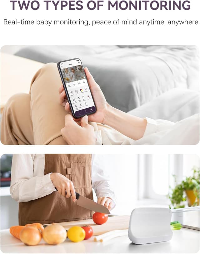 Detalle 2 de Comfyer 4-Split Screen Smart Video Baby Monitor 5"