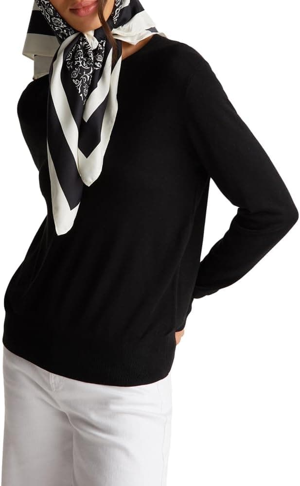 Detalle de United Colors of Benetton Maglione donna con scollo tondo e maniche lunghe 1ZRED10CP