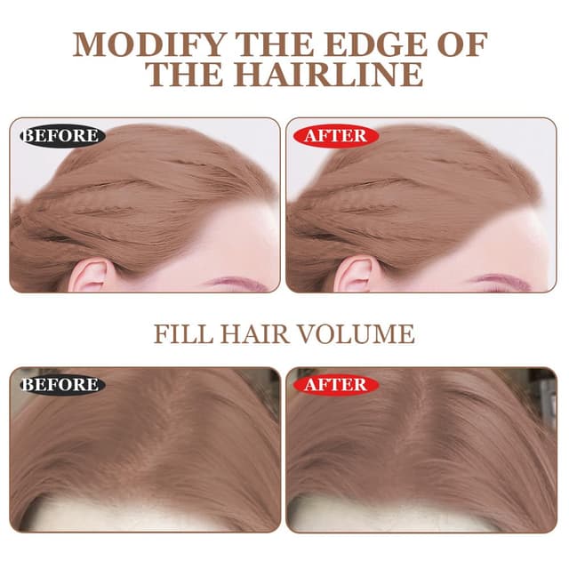 Detalle 2 de LOPHE Ansatzpuder für Männer & Frauen (10# rötlich braun) – Haarverdichtungs-Ansatzconcealer zum Auffüllen dünner Haare