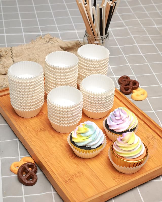 Thumbnail 6 de Gcardist Groß Weißes Muffinförmchen 200 Stück