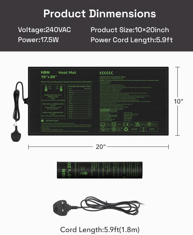 Thumbnail 3 de Durable Seedling Heat Mat 10"×20" for Seedlings 🌱