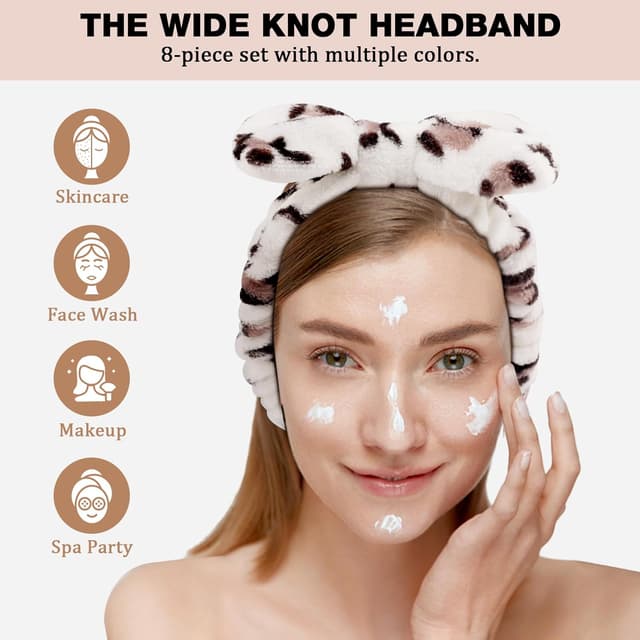 Thumbnail 6 de YOOVR 8-Piece Spa Headband Set (Microfiber, Elastic) for Face Washing & Skincare