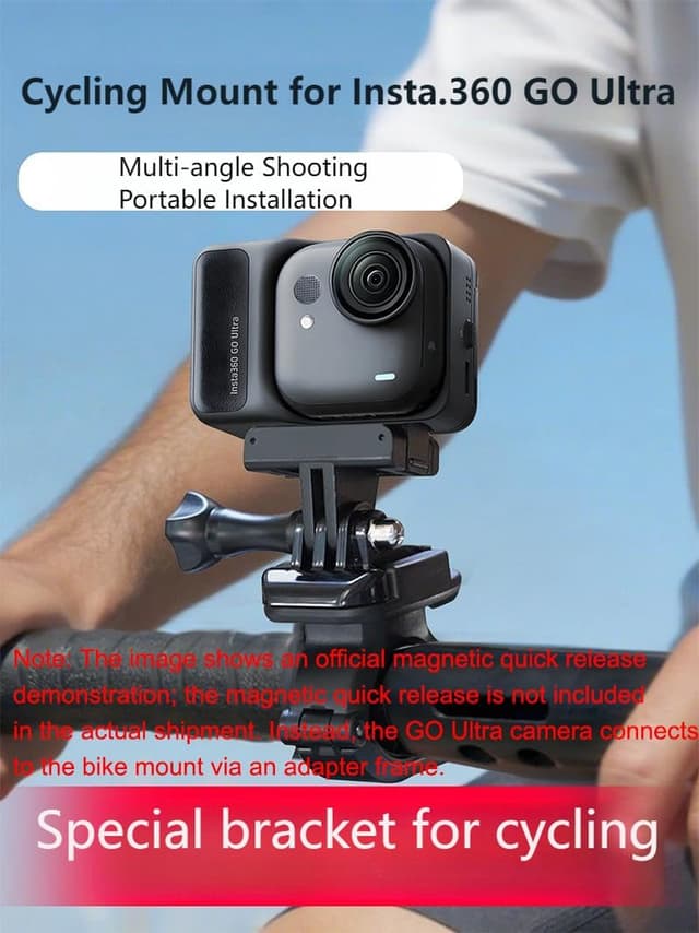 Detalle de Lokyoyo spezielle Fahrradhalterung für Insta.360 GO Ultra (mit Adapterrahmen) – 360° drehbar & rutschfest