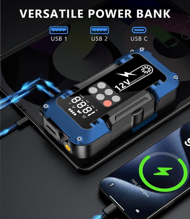 Detalle 2 de Starthilfe Powerbank mit 150 PSI Kompressor