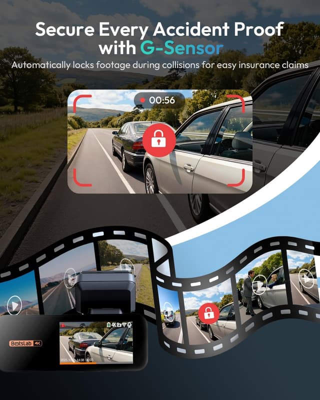 Detalle 2 de BOTSLAB G980H 4K Dash Cam Front and Rear