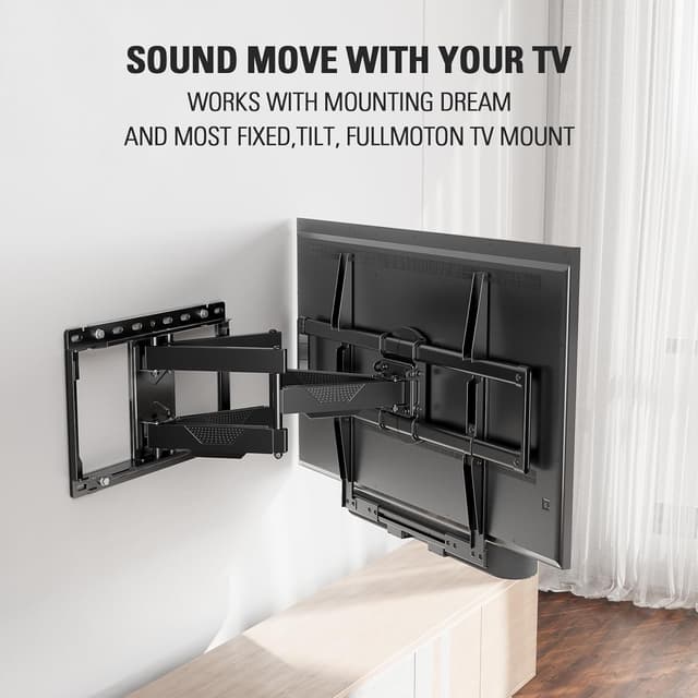 Detalle de Mounting Dream Soundbar Mount for Sonos Beam — Easy Access Sliding Block Bracket for TVs up to VESA 600x400mm
