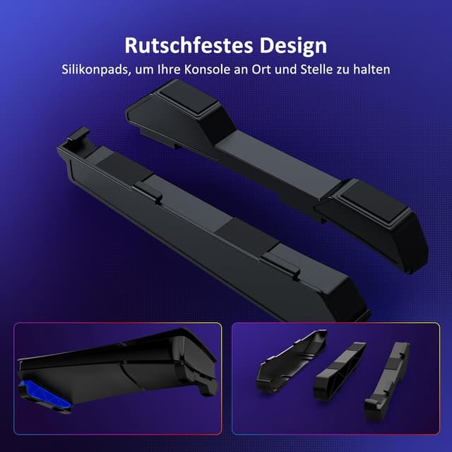 Detalle de NexiGo Horizontal Stand für PS5 Slim: Standfuß im minimalistischen Design (für Disc & Digital), Schwarz