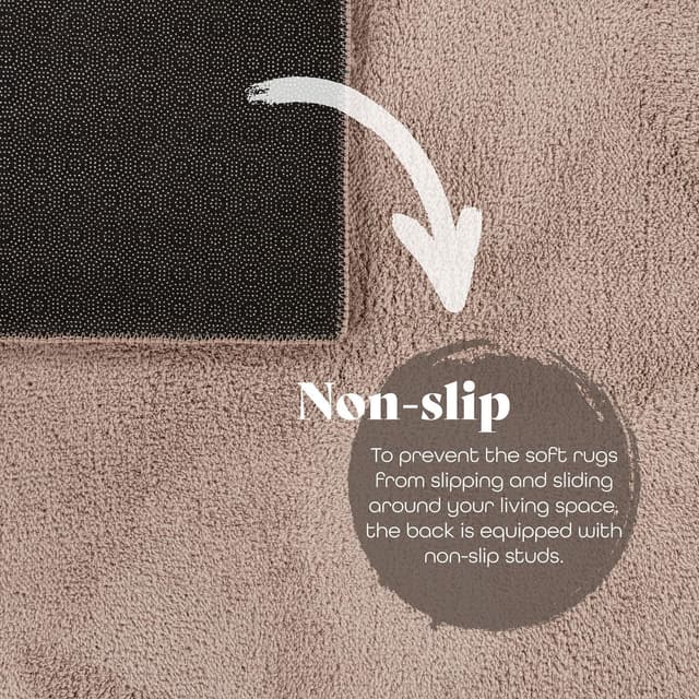 Detalle de TT Home Wohnzimmer-Teppich Kurzflor Anti-Rutsch mit 10 mm Florhöhe, taupe, 160x220 cm (waschbar)