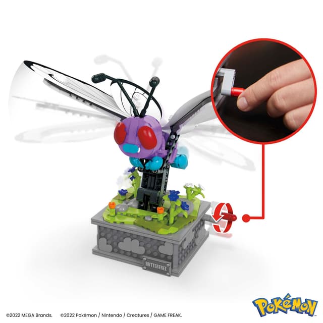 Detalle 1 de MEGA Construx Motion Butterfree, set Pokémon 🧩