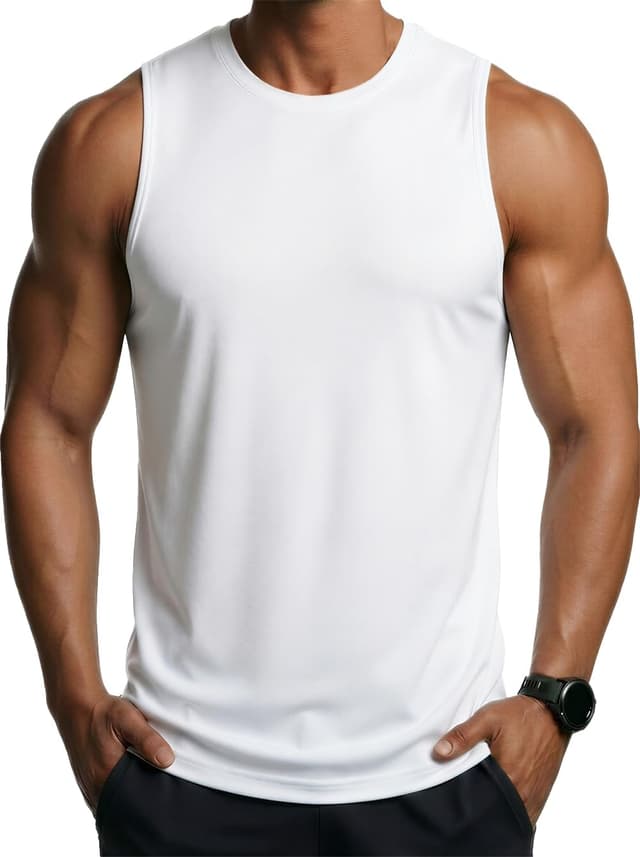 Detalle de MAGCOMSEN Tank Top für Herren: ärmelloses Muskelshirt mit Quick-Dry und UPF 50+