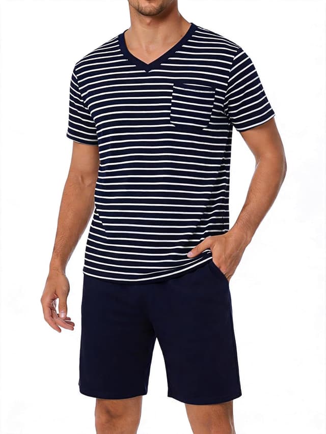 Detalle de Litherday Pyjama homme rayures coton, S à 3XL