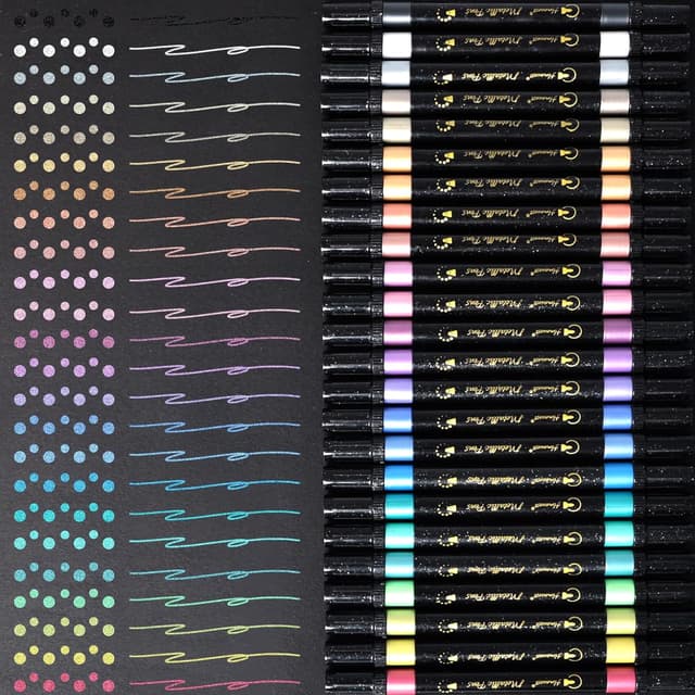 Thumbnail 1 de Hmeuest metallic marker pens, dual tip 24