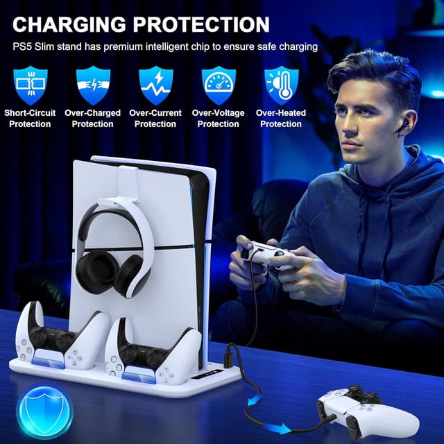 Thumbnail 4 de HEYLICOOL PS5 Slim Stand and Cooling Station