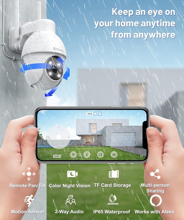 Thumbnail 2 de GALAYOU 2K Überwachungskamera außen mit PTZ, WLAN 2K Dome Kamera