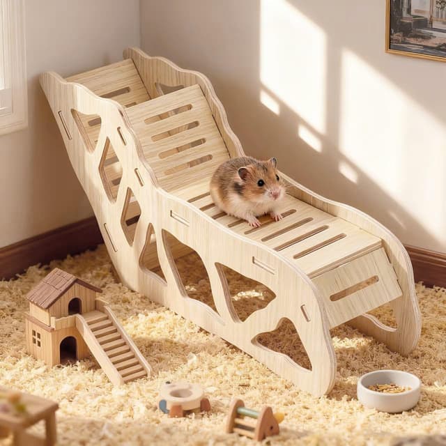 Thumbnail 5 de 3-piece Natural Wooden Hamster Game Platform