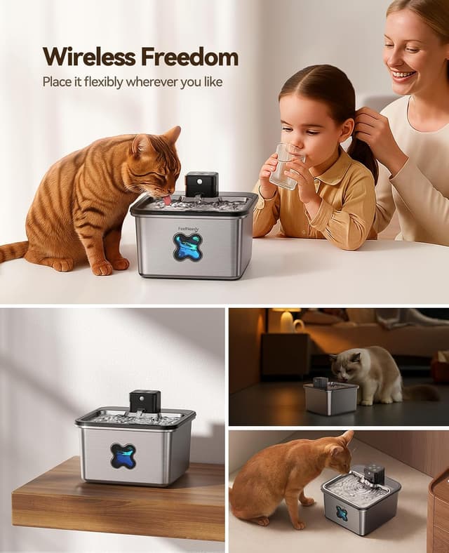 Detalle 2 de FEELNEEDY Cat Water Fountain 3.2L